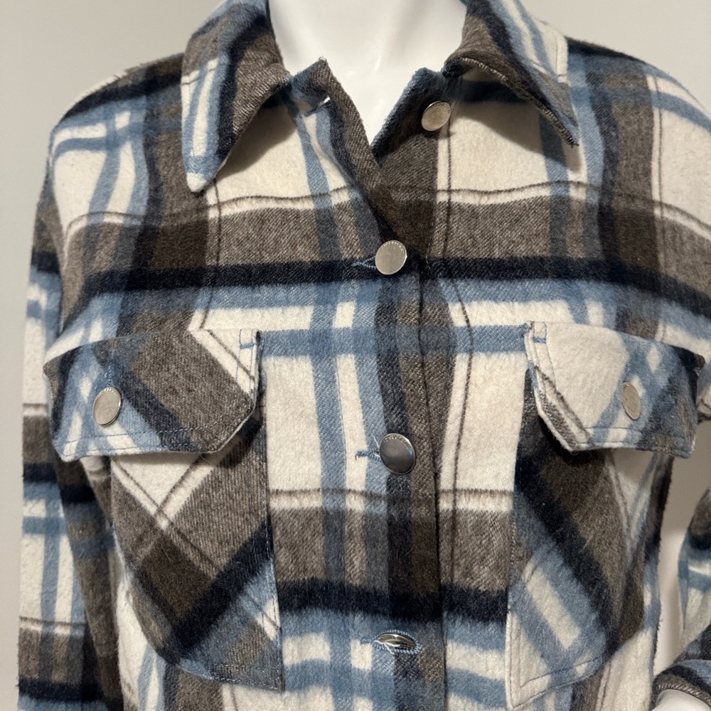 Zara Blue and Brown Plaid Jacket - Picture 2 of 4